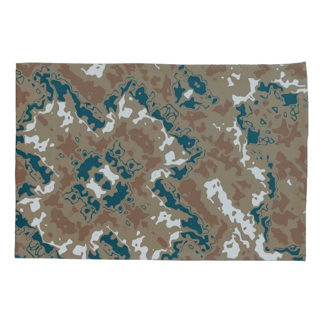 Abstract Earth Camouflage Brown Pillowcase (Back)