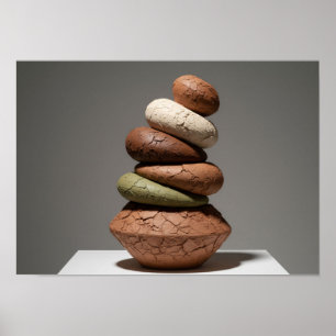 Abstract Earth & Clay Forms Poster