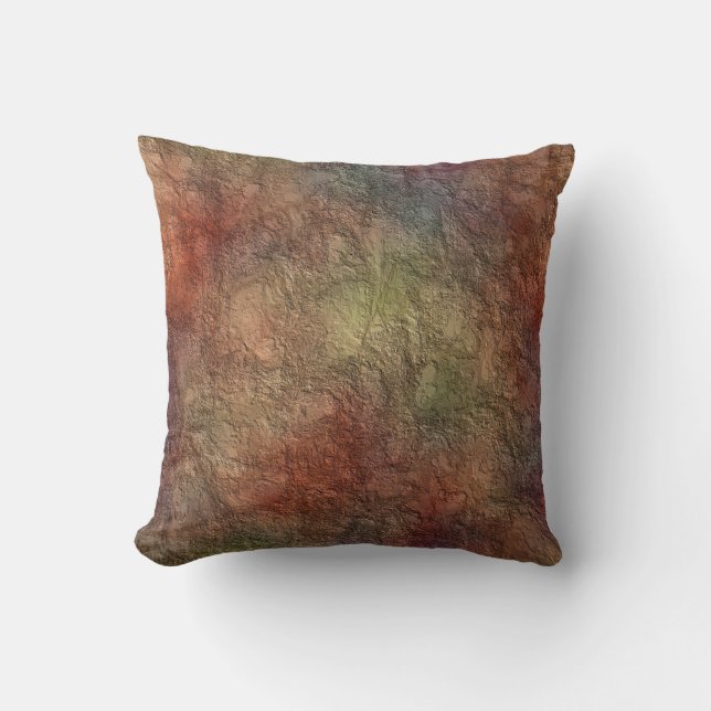 Abstract Earth Tone Colours Reversible Throw Cushion (Front)
