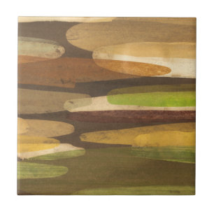 Abstract Earth Tone Landscape Ceramic Tile