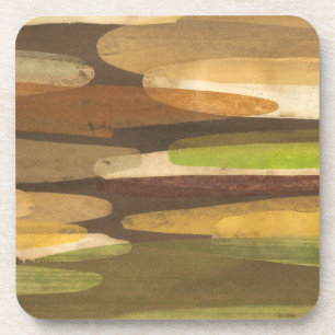 Abstract Earth Tone Landscape Coaster