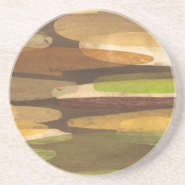 Abstract Earth Tone Landscape Coaster (Front)