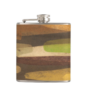 Abstract Earth Tone Landscape Hip Flask