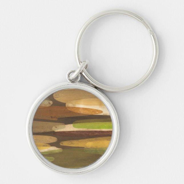 Abstract Earth Tone Landscape Key Ring (Front)