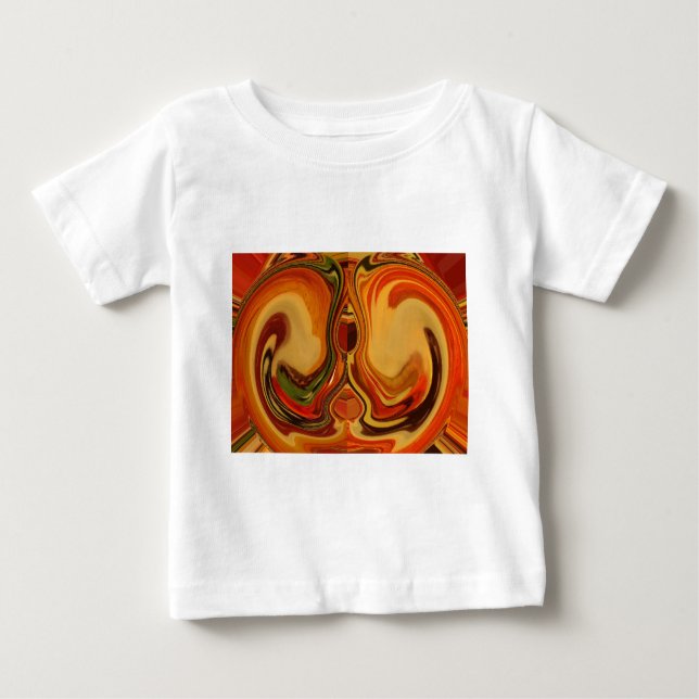 Abstract Earth Tone Swirl Art Print Baby T-Shirt (Front)