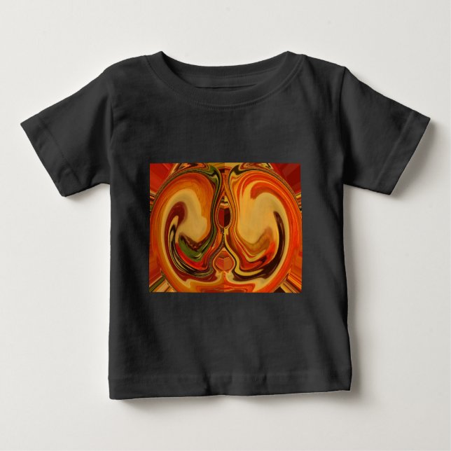 Abstract Earth Tone Swirl Art Print Baby T-Shirt (Front)