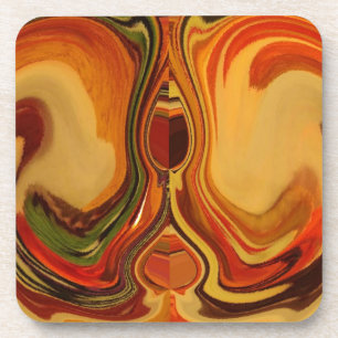 Abstract Earth Tone Swirl Art Print Coaster