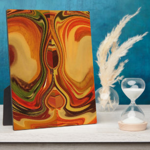 Abstract Earth Tone Swirl Art Print Plaque