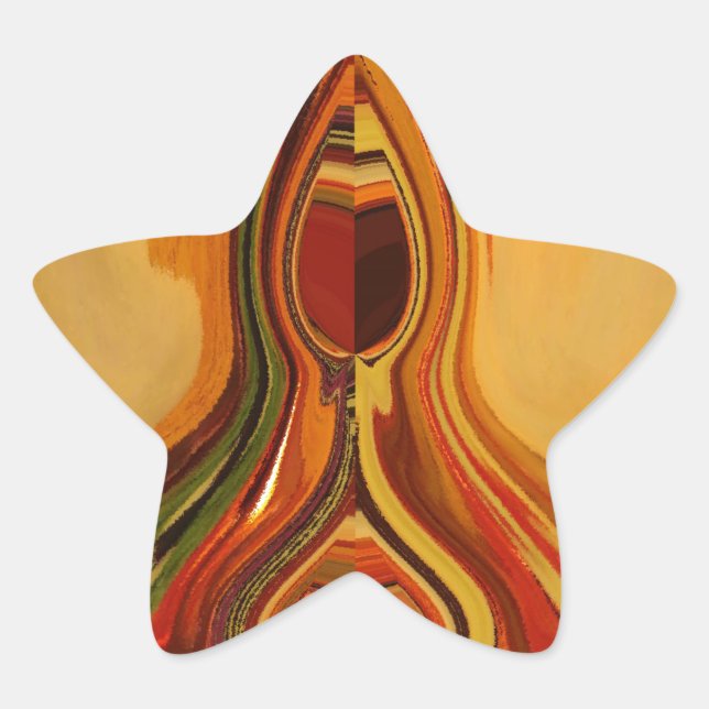 Abstract Earth Tone Swirl Art Print Star Sticker (Front)