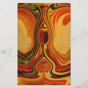 Abstract Earth Tone Swirl Art Print Stationery
