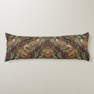 Abstract Earth Tone Swirl Pattern Body Cushion