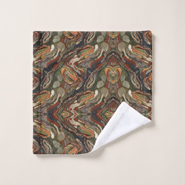 Abstract Earth Tone Swirl Pattern Wash Cloth (Wash Cloth)
