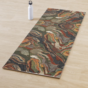 Abstract Earth Tone Swirl Pattern Yoga Mat