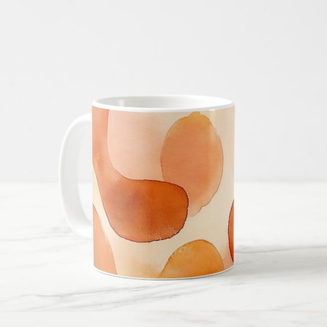 Abstract Earth Tone Watercolor Coffee Mug (Front Left)