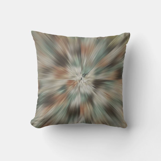 Abstract Earth Tones Tie Dye Cushion (Front)