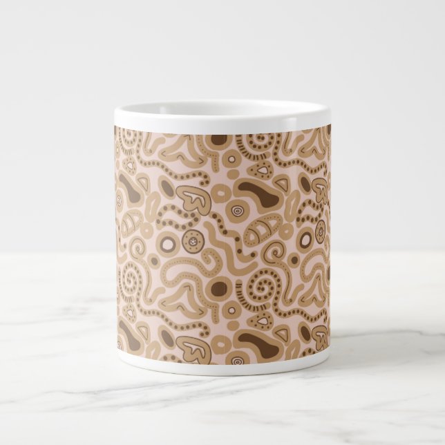 Abstract Earthy Doodle Pattern Jumbo Mug (Front)