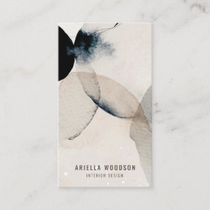 Abstract Earthy Watercolor Interior Designer Business Card