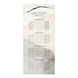 Abstract Earthy Watercolor Makeup Artist Rack Card