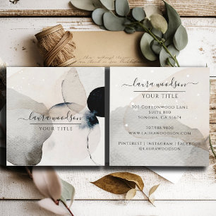 Abstract Earthy Watercolor Shapes  Square Business Card