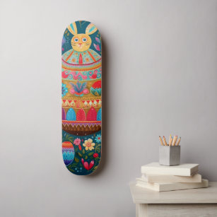 Abstract Easter Bunny Rabbit  Skateboard