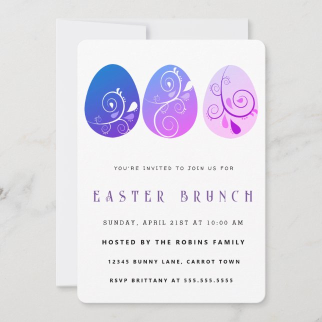 Abstract Easter Eggs Invitation (Front)