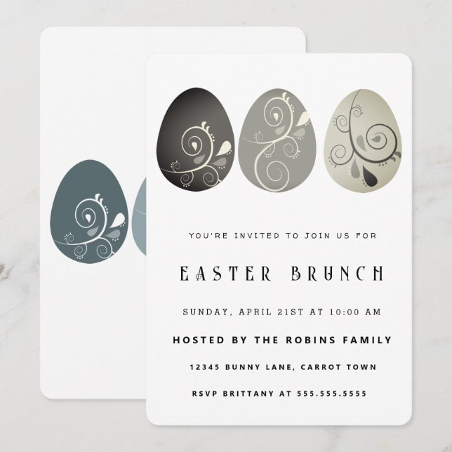 Abstract Easter Eggs Invitation (Front/Back)