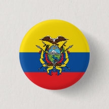 Abstract Ecuador Flag, Republic of Ecuador Button