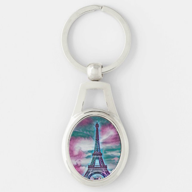 Abstract Eiffel Tower  Keychain (Front)