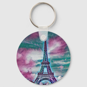 Abstract Eiffel Tower  Keychain