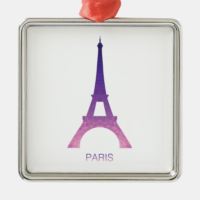 Abstract Eiffel Tower Metal Ornament (Front)