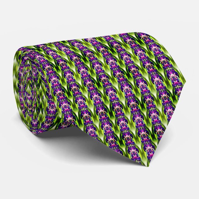 Abstract Elderberry Purple Berries Pattern Tie (Rolled)