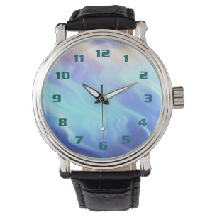 Abstract Electric Blue Storm Colourful expiration Watch
