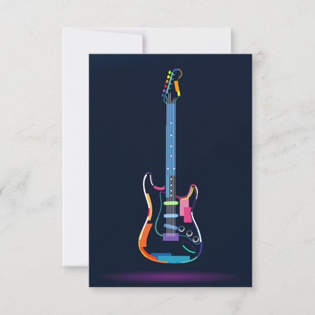 Abstract electric guitar RSVP card (Front)