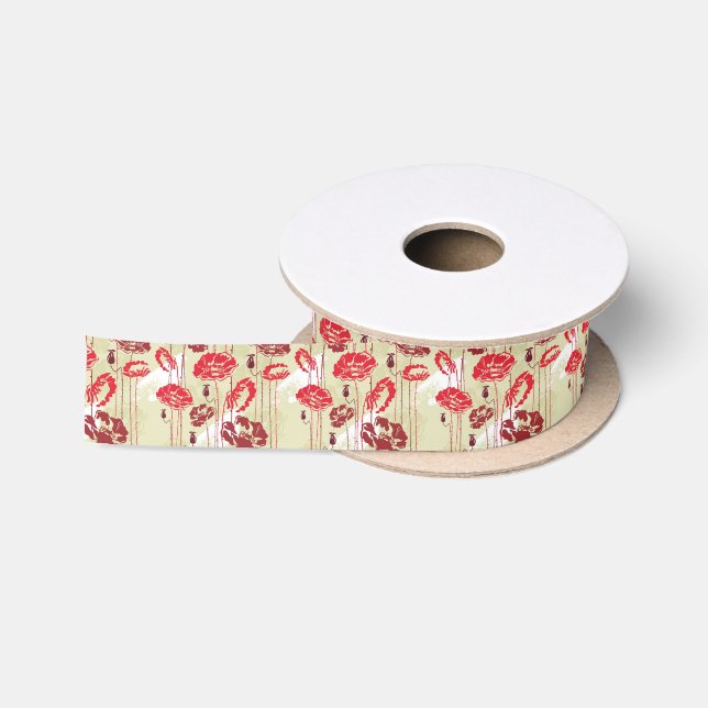 Abstract Elegance floral pattern 2 Satin Ribbon (Spool)