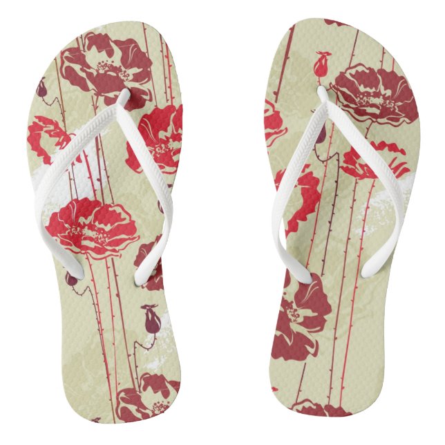 Abstract Elegance floral pattern 2 Thongs (Footbed)