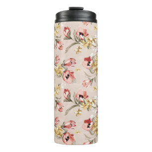 Abstract Elegance floral pattern 3 Thermal Tumbler