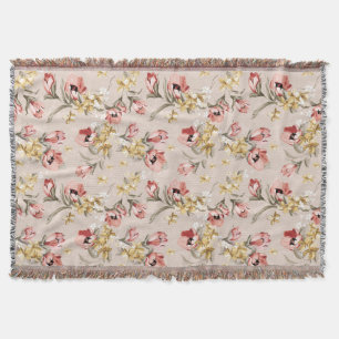 Abstract Elegance floral pattern 3 Throw Blanket