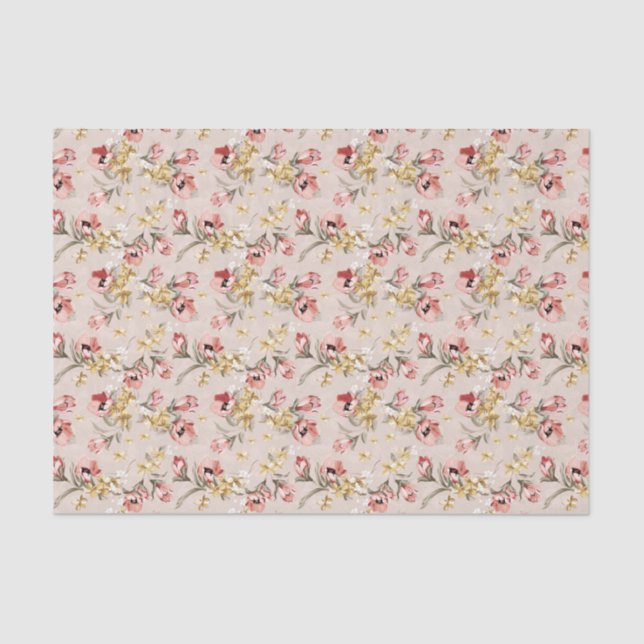 Abstract Elegance floral pattern 3 Tissue Paper (Front)