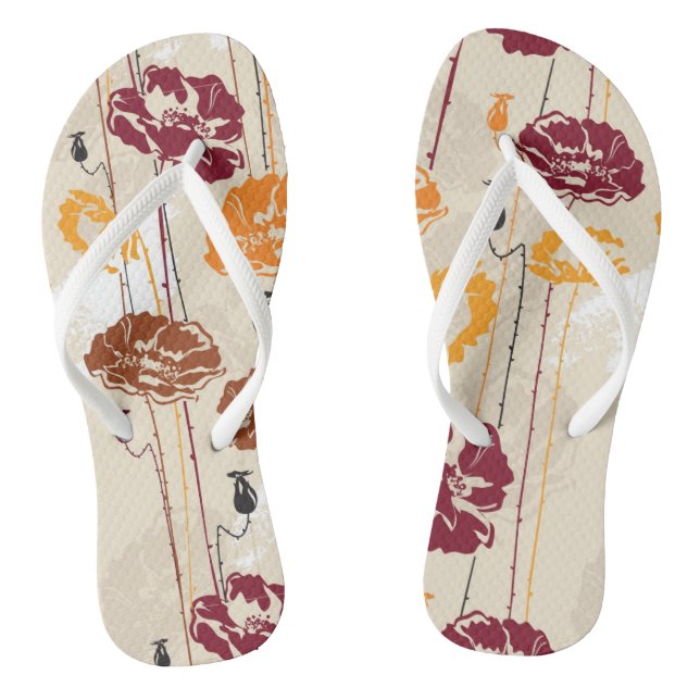 Abstract Elegance floral pattern 4 Thongs (Footbed)