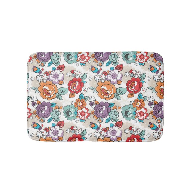 Abstract Elegance floral pattern 5 Bath Mat (Front)