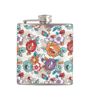 Abstract Elegance floral pattern 5 Hip Flask