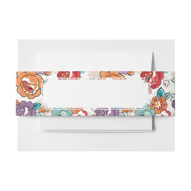 Abstract Elegance floral pattern 5 Invitation Belly Band (Front Example)