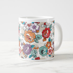 Abstract Elegance floral pattern 5 Large Coffee Mug