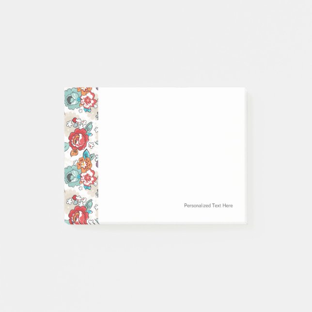 Abstract Elegance floral pattern 5 Post-it Notes (Front)