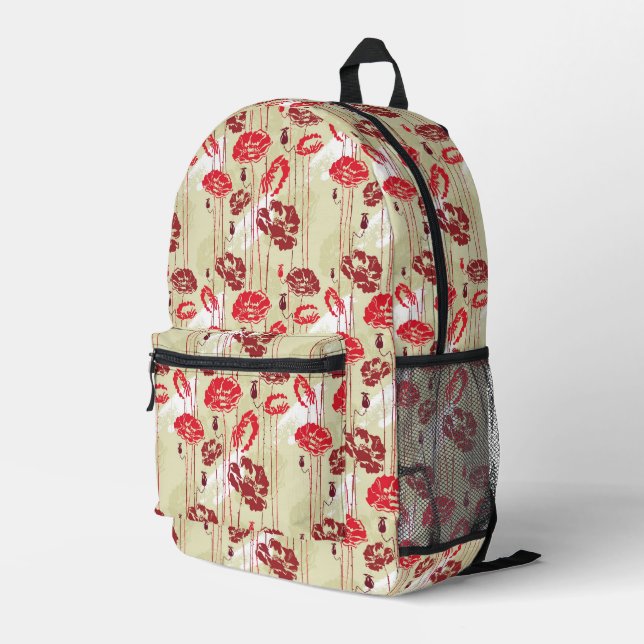 Abstract Elegance floral pattern Printed Backpack (Back Corner Right)