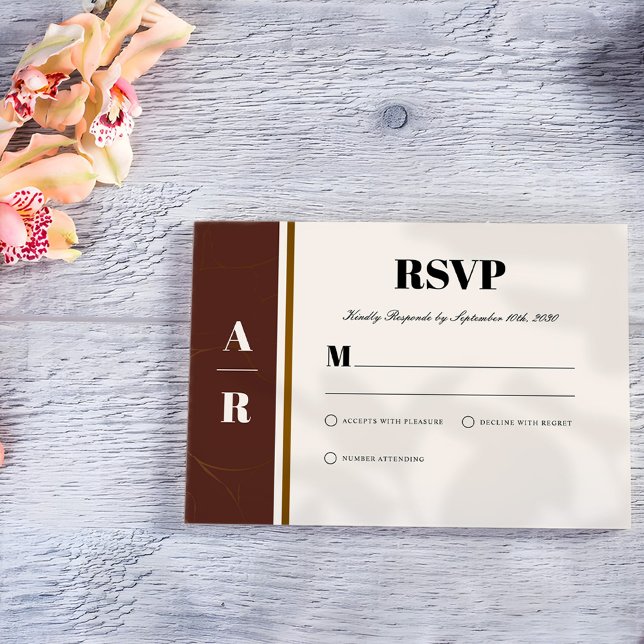 Abstract Elegance Golden Frame RSVP Card (Creator Uploaded)