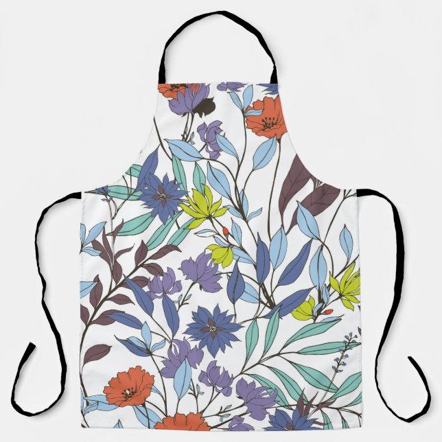 Abstract elegance pattern with floral background.  apron (Front)
