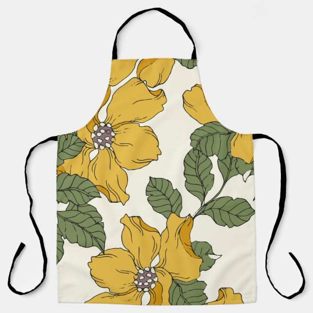 Abstract elegance pattern with floral background.  apron (Front)