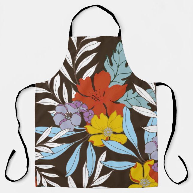 Abstract elegance pattern with floral background. apron (Front)