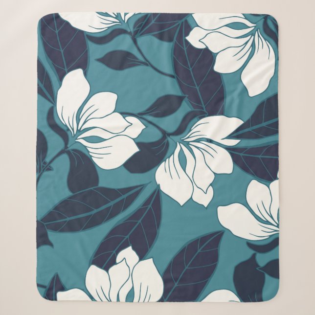 Abstract elegance pattern with floral background.  sherpa blanket (Front)